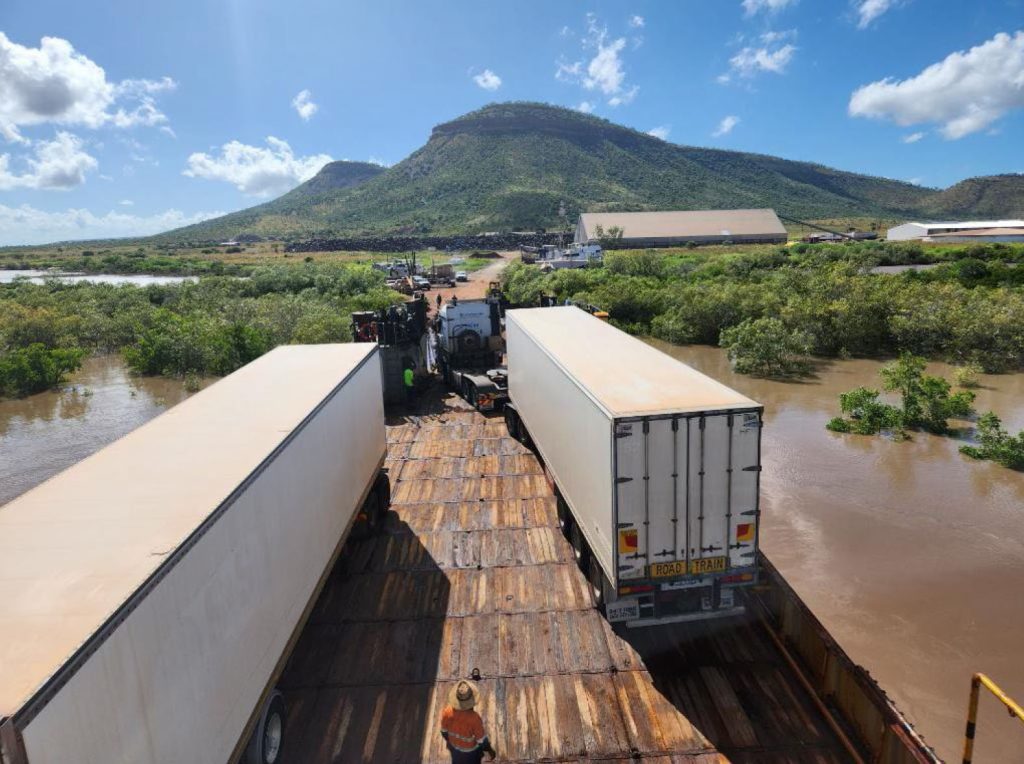 Trader Express discharging essential supplies at Wyndham.